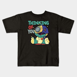 Thinking of You // Funny Voodoo Doll Cartoon Kids T-Shirt